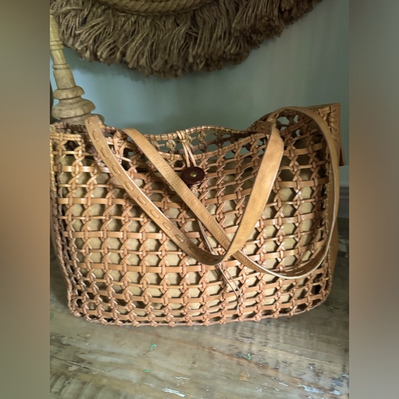 The Sak Handbags - Woven Leather Tote Bag in Tan